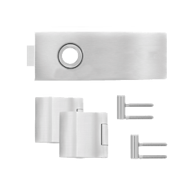 GLASTÜRSCHLOSS M.2 BÄNDER 3-TLG. EDELSTAHL MATT EGS 350AOS71