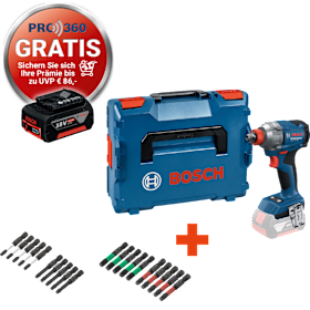 Bosch Akku-Drehschlagschrauber GDX 18V-285 Set, 285 Nm, L-BOXX, inkl. STROXX Impact Bits