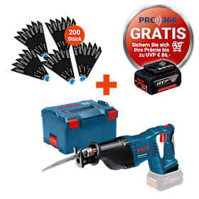 Bosch Akku-Säbelsäge GSA 18V-LI Set, L-BOXX, inkl. STROXX Sägeblätter