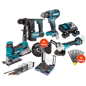 MAKITA 18 Volt AKKU-Highlight- Set inklusive. 130 tlg. Zubehörset