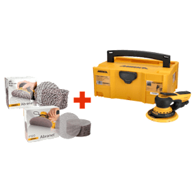 MIRKA Exzenterschleifer Set DEROS II 5650 inkl. Abranet Schleifscheiben 150 mm (K80/K120)