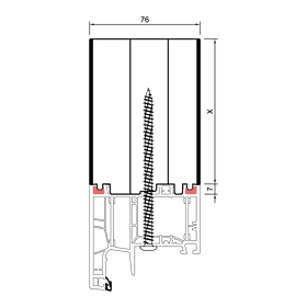 blaugelb Rahmenverbreiterung PVC/TK ALUPLAST 76X50X3000 30DB ENERGETO NEO MD, IDEAL NEO AD, MD T/76