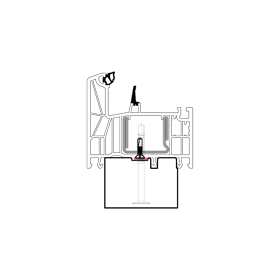 blaugelb Bankanschlussprofil EPS REHAU T/80 55x70x1200MM REHAU SYNEGO, Bautiefe T/80