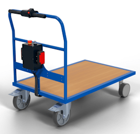 BS Rollen Schiebebügelwagen 1200x800 mm mit E-Antrieb, Tragkraft 500 kg, enzianblau