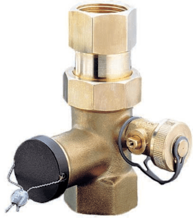 Kappenventil Expa-Con DN 25, Rp 1 IG, PN 10, Messing, mit Plombiervorrichtung