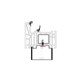 blaugelb Bankanschlussprofil PVC/TK SCHÜCO LIV T/82 55x50x3000 SCHÜCO LIVING 82, Bautiefe T/82