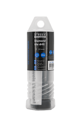 STROXX Diamant-Fliesenbohrer M14 10 mm, 60 mm Arbeitslänge, Profi-Werkzeug für Fliesen und Keramik