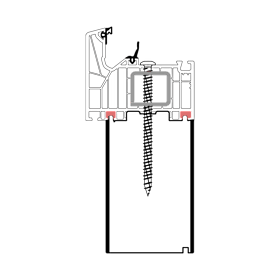 blaugelb Sockeldämmprofil PVC/TK SCHÜC LIV T/82 66x30x3000 SCHÜCO Living 82, BAUTIEFE T/82