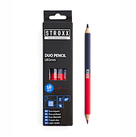 STROXX Markierungsstift blau-rot Kiefernholz 18 cm für präzise Handwerksarbeiten