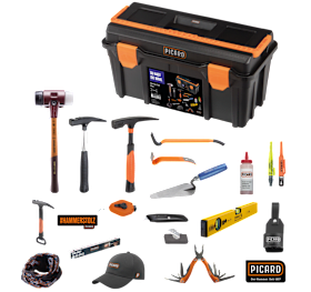Picard Bau Starter-Set 21-teilig im Kunststoff-Koffer, robustes Handwerksset