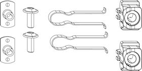 PSK-Set Abdeckkappe, für Gleitschere, Patio Alversa, DIN Links-Rechts, silber