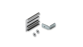 Hawa Blendenendstück-Set Junior 80/100 B, links, 60 mm, eloxiert