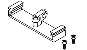 Hawa Connector 110 mm für zwei Dreh-Einschiebetüren unten, Montage vor fixem Sockel
