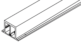 Hawa Verstärkungsprofil Laufschiene vorne 3-türig Aluminium eloxiert 2085 mm