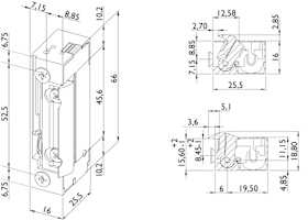 STROXX Elektrischer Türöffner flexibel montierbar für Zutrittskontrollsysteme