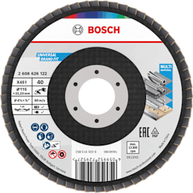 Bosch Professional Fächerschleifscheibe X451 115x22,23 mm K40 15-teilig