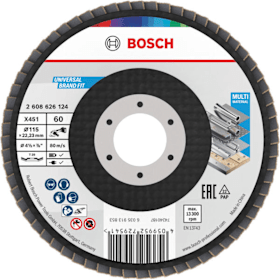 Bosch Professional Fächerschleifscheibe X451 115x22,23 mm K60, 15-teilig