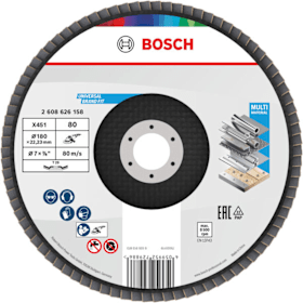 Bosch Professional Fächerschleifscheibe X451 K80 180x22,23 mm 15-teilig