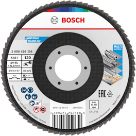 Bosch Professional Fächerschleifscheibe X451 K120 15-teilig