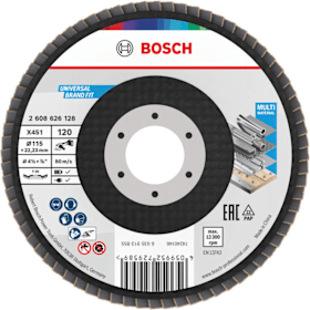 Bosch Professional Fächerschleifscheibe X451 115x22,23 mm K120 15-teilig
