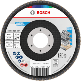 Bosch Professional Fächerschleifscheibe X451 115x22,23 mm K120, 60-teilig