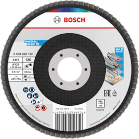 Bosch Professional Fächerschleifscheibe X451 125x22,23 mm K120 Z27 15-teilig