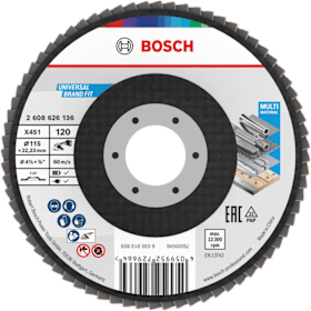 Bosch Professional Fächerschleifscheibe X451 K120 115x22,23 mm 15-teilig