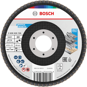 Bosch Professional Fächerschleifscheibe X451 115x22,23 mm K80 15-teilig