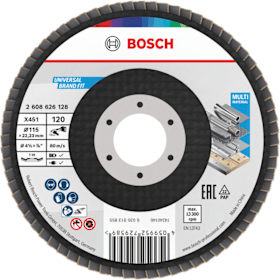 Bosch Professional Fächerschleifscheibe X451 K120 115x22,23 mm 15-teilig