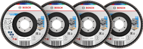 Bosch Professional Fächerschleifscheiben Set X451, 15-teilig, Körnung 40-120, 115x22,23 mm
