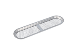 Hoju-Beschlag Lüftungsgitter oval Edelstahl 150x50 mm mit Fliegengitter