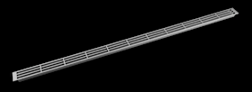 Hoju-Beschlag Stegblech Rechteckloch Aluminium F1 1020 x 44,6 mm