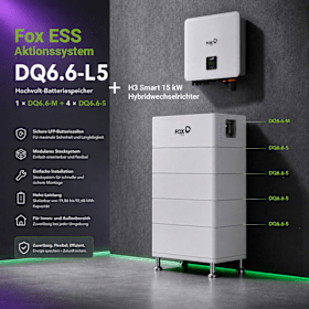 Fox ESS 15/33 Aktionssystem H3 Smart 15 kW mit DQ6.6-L5 Hochvolt-Batteriespeicher 33 kWh