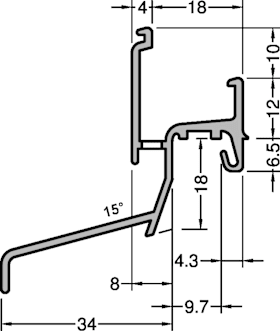 GUTMANN Regenschutzschiene RS Neckar 22/34 F Weiß, Bodenschwelle