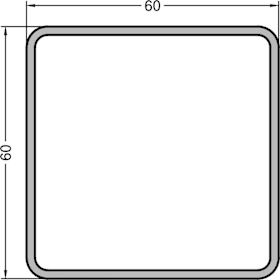 GUTMANN Fallrohr 60x60x2 mm Vierkant EV1 für Wintergartenprofile