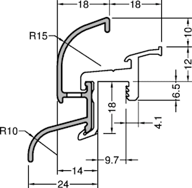 GUTMANN Regenschutzschiene RS DONAU 22/24 F-TI Weiß RAL 9016