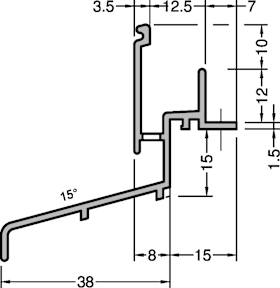 GUTMANN Regenschutzschiene RS WERRA 12-38 Braun, Aluminium-Bausystem