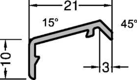 GUTMANN Flügelprofil FP16 G216 Braun Regenschienen/Bodenschwellen Endkappen und Halter