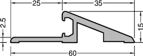 GUTMANN Türschwellenprofil Bodenschwelle Aluminium P 60-15 EV 1