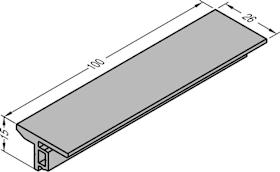 GUTMANN Glasauflage GA 26 – Glashalteprofil, Aluminium-Bausystem