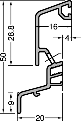 GUTMANN Regenschutzschiene RS SPREE D 24 OF LM EV 1