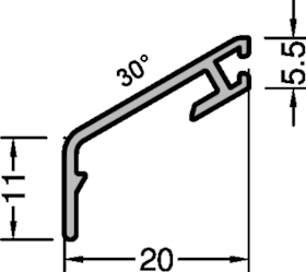 GUTMANN Flügelabdeckprofil Aluminium blank 6000 mm Regenschienen/Bodenschwellen