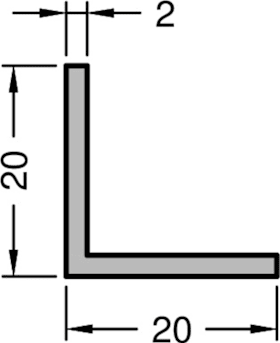 GUTMANN Aluminium Winkel 20x20x2 mm RAL 9016, 6 Meter Sonderprofil