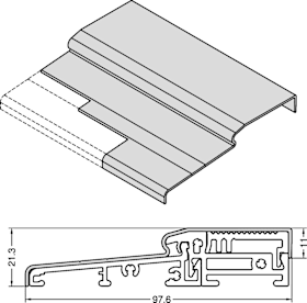 GUTMANN Bauphasenschutzprofil Regenschiene Haustürschwellensystem 1180 mm Länge VE 5 St.