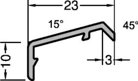 GUTMANN Flügelabdeckprofil, Schutzprofil für Fensterflügel, Aluminium, blank