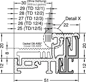 GUTMANN Bodenschwelle BS WESER-A 61/32 TI Aluminiumprofil 30 Meter