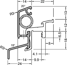 GUTMANN Regenschutzschiene RS MAIN 22/24 F-TI K Braun 6m