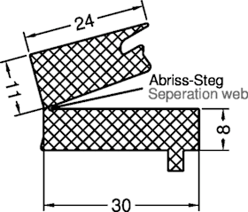 GUTMANN Dichtung TD8/11 für Bodenschwellen Weser 20 Meter Rolle