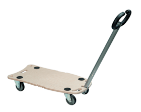 BS Rollen Transportroller Profiroller mit einklappbarer Deichsel, Birkenholzplatte und 300 kg Traglast