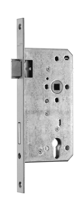 BMH Haustür-Panik-Einsteckschloss 3413, 65 mm Dornmaß, silber lackiert, mit Wechselfunktion